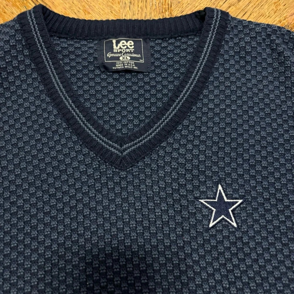 Vintage 1990s Lee Sport Dallas Cowboys Sweater Vest V-Neck Navy Blue Size XL - Picture 4 of 6